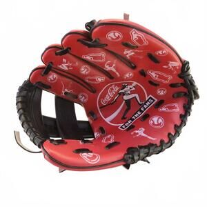 Vintage 90s 1998 Kids Coca Cola Baseball Glove Red Coke Youth